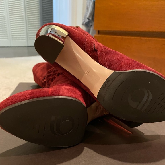 Giorgio Fabiani Red Suede Boots with See Through High Heels Size 7 NIB - Picture 7 of 7